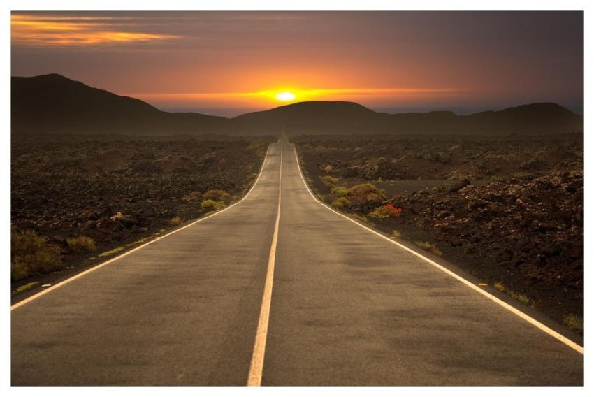 Road Desert Sunset Highway