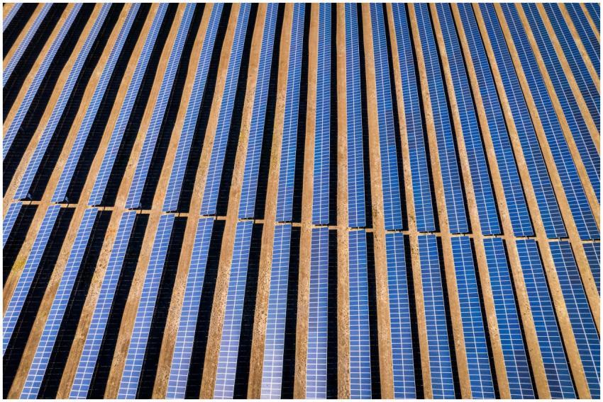 Drone shot of solar panels in Castalia, NC, showca