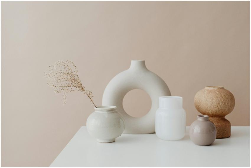 A collection of elegant minimalist ceramic vases o
