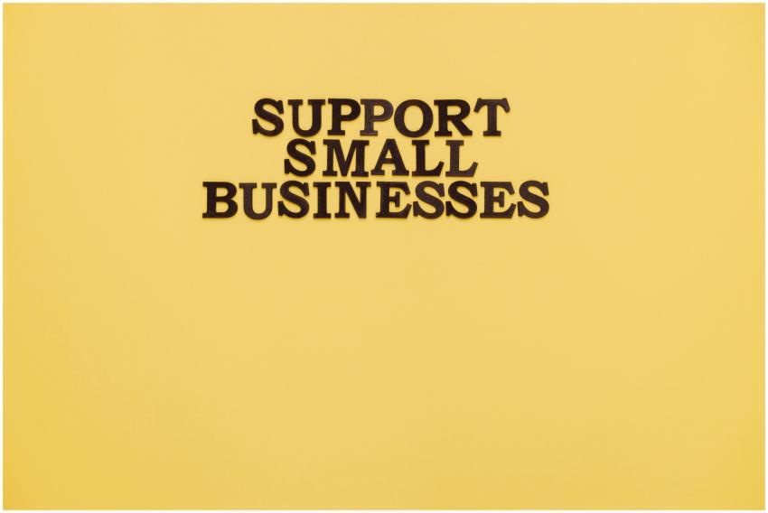 Inspirational image with 'Support Small Businesses