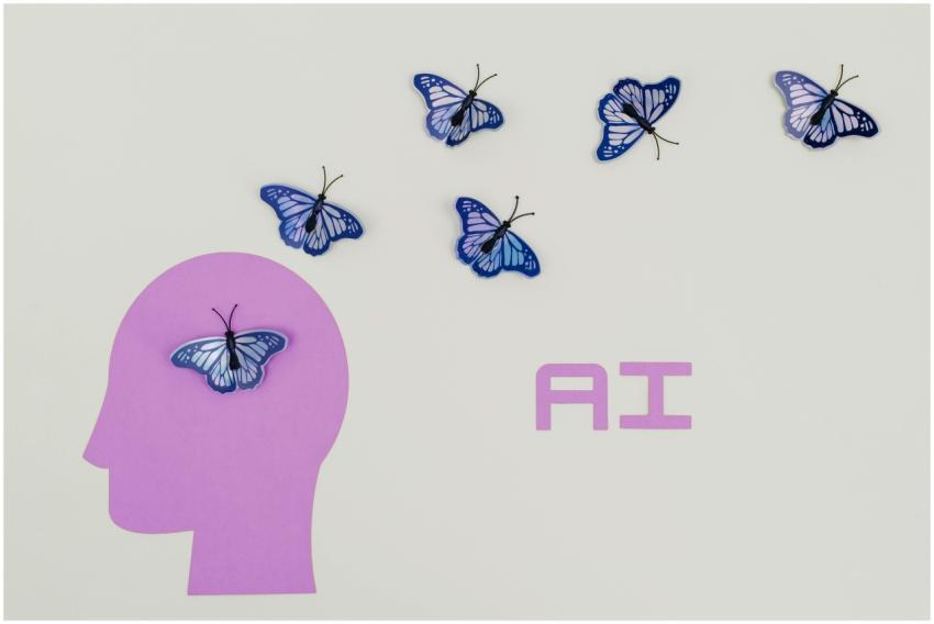 Surreal AI conceptual art featuring butterflies an