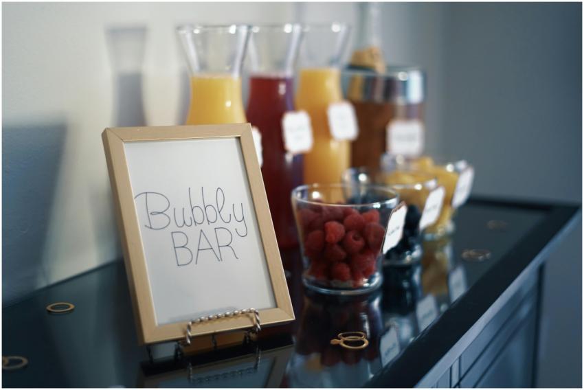 A sophisticated bubbly bar arrangement featuring j