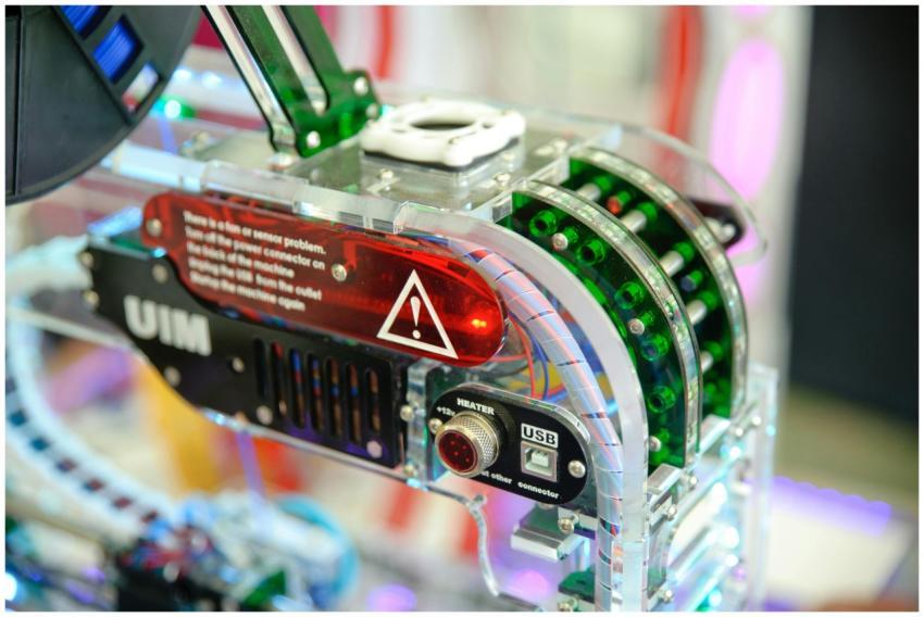 Detailed view of industrial technology showing con