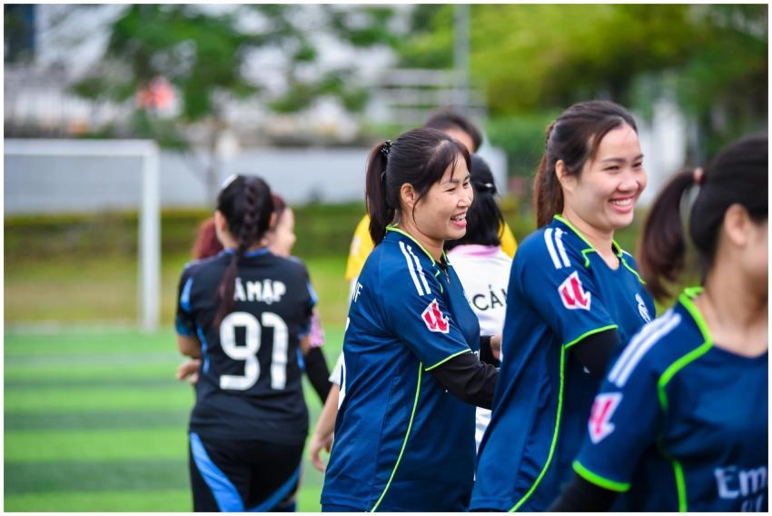 Vibrant scene of a women's football team celebrati