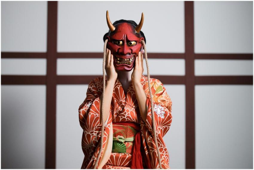 Person in a traditional Japanese kimono wearing a