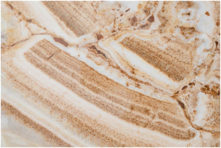 Detailed close-up of brown and white marble textur