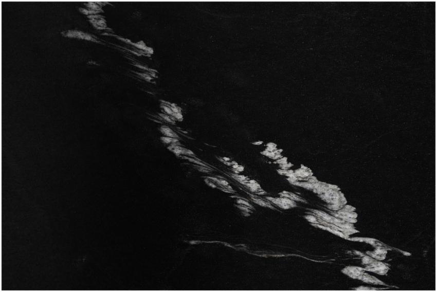 Close-up of black marble surface with intricate wh