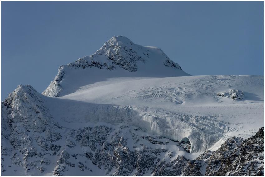 Stunning view of a snow-capped mountain peak under