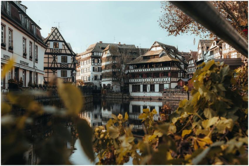 Charming half-timbered houses along the canal in P