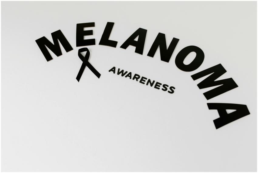 Black ribbon symbol highlighting melanoma awarenes