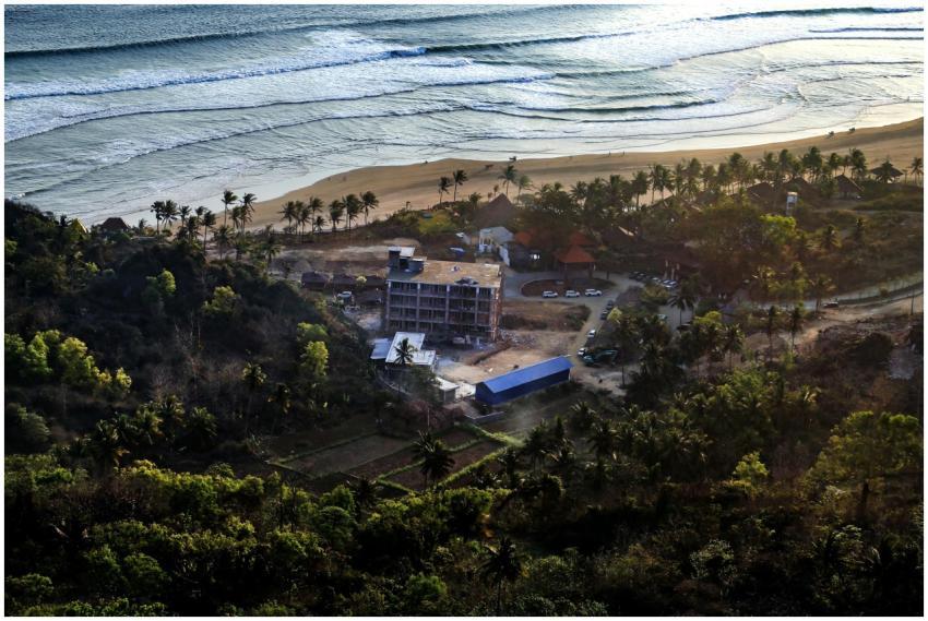Aerial Coastal Development Sunrise