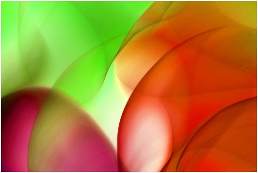 Dynamic abstract art piece featuring vivid curves