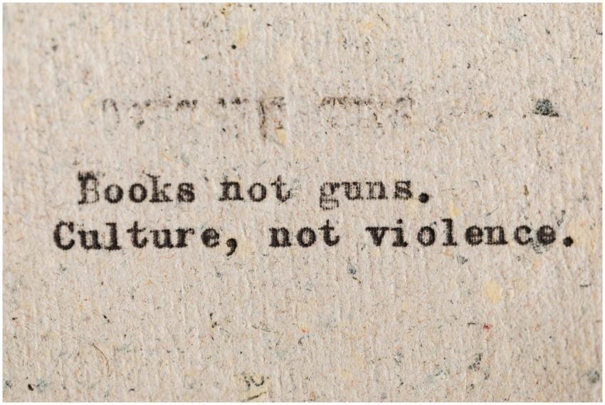 A vintage typewritten quote promoting culture over