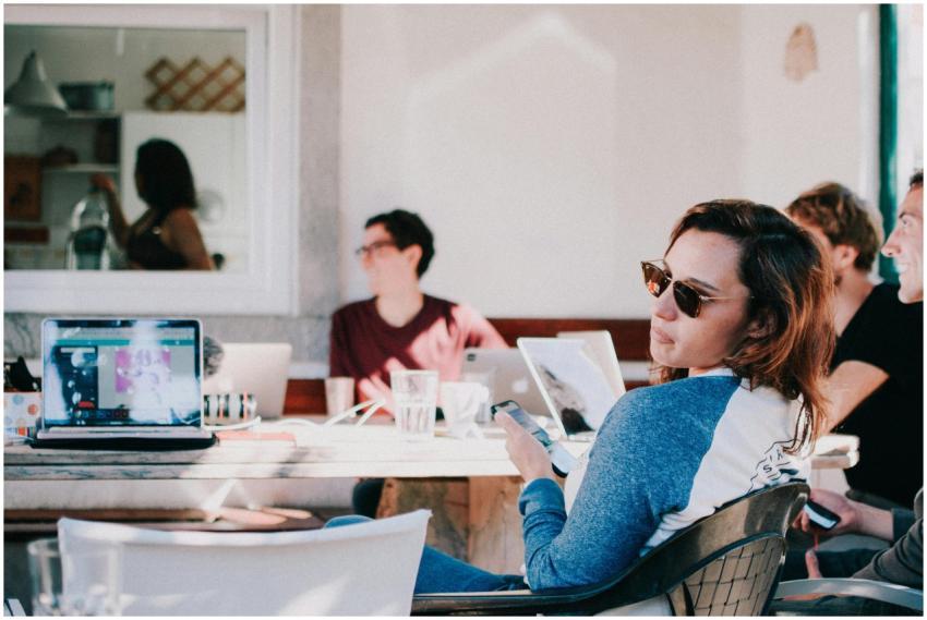 Young adults in a relaxed co-working environment,