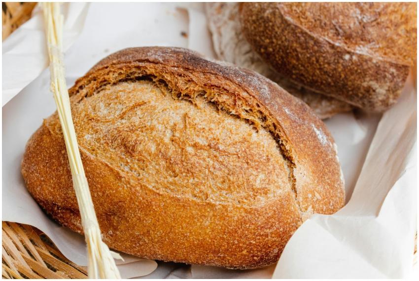 Rustic artisan bread with a crusty texture, perfec