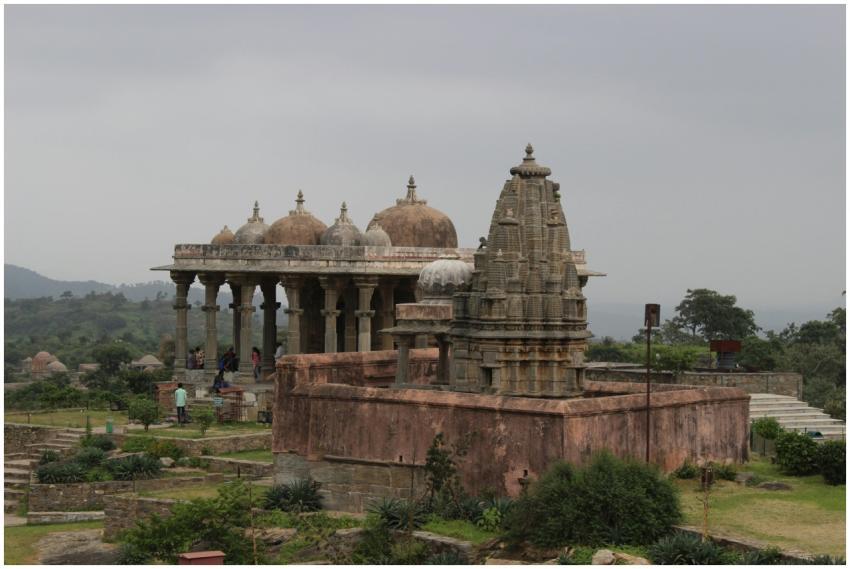 Scenic view of the ancient Trikuta Temple at Kumbh