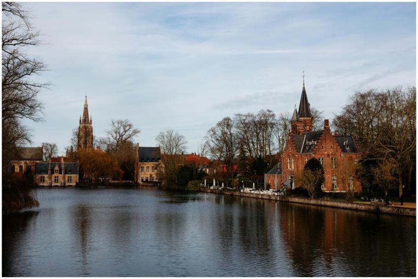 Beautiful view of historic buildings by a canal in