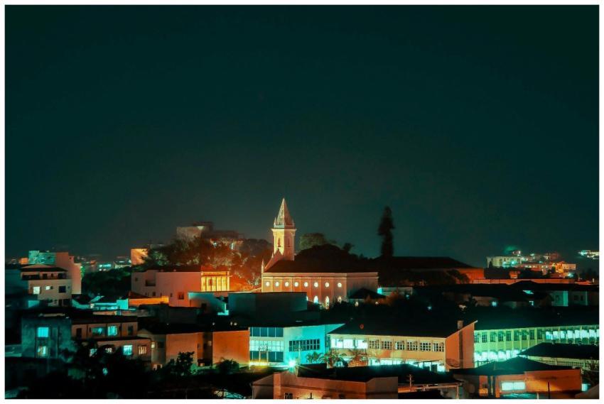 Beautiful cityscape at night showcasing illuminate