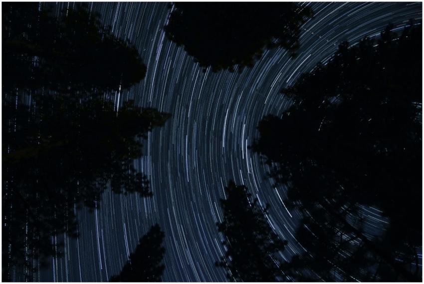 Mesmerizing star trails create a stunning celestia