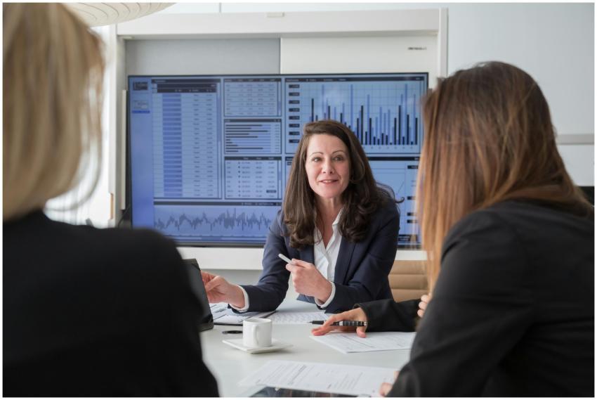 Professional businesswomen engaged in a meeting di