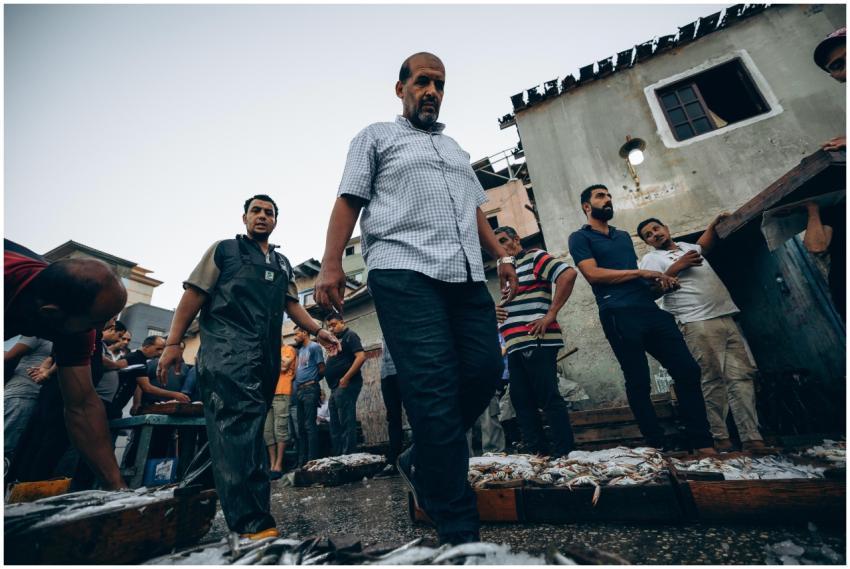 Street Fish Market Scene