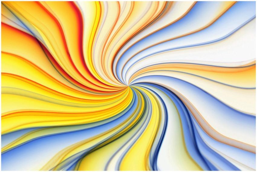 Vivid abstract swirl with warm yellow and orange t