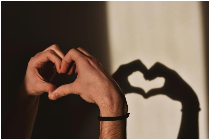 Hands forming a heart shape create an expressive s