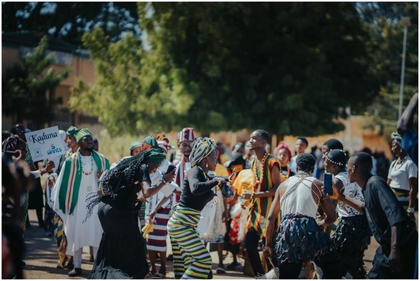 Joyful outdoor gathering showcasing vibrant Africa