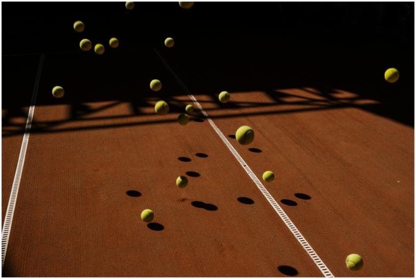 Artistic capture of tennis balls in motion casting