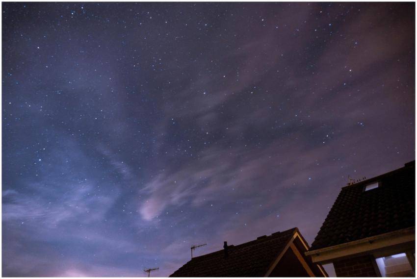 Long-exposure capture of a star-filled night sky w
