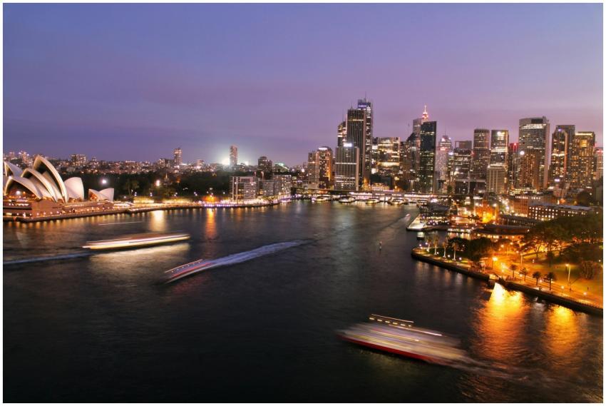 Captivating view of Sydney's illuminated skyline w