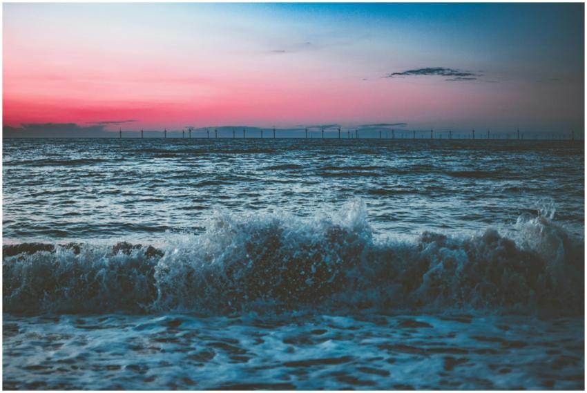 Captivating scene of ocean waves crashing under a