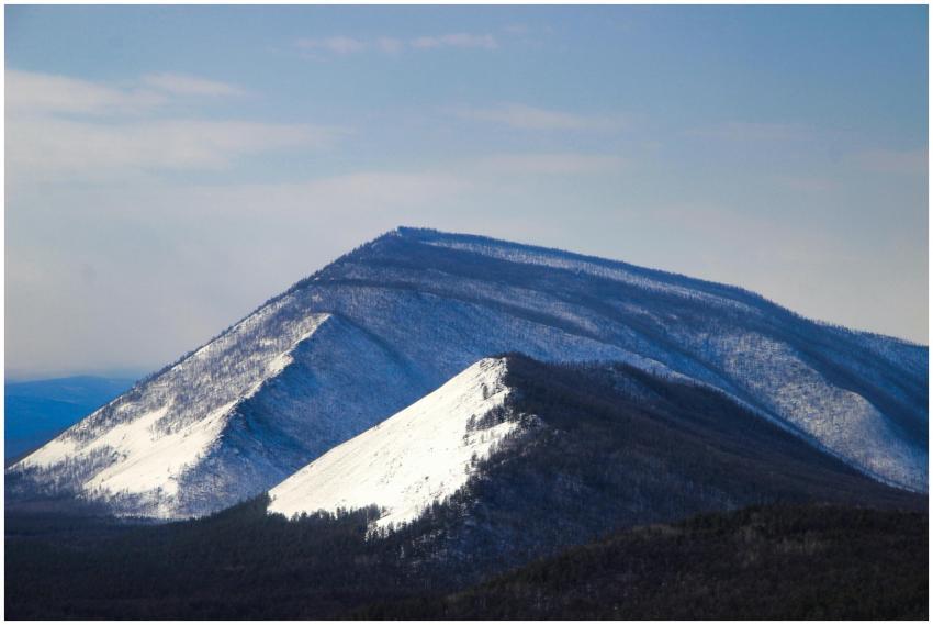 Beautiful snowy mountain ridges in a serene natura
