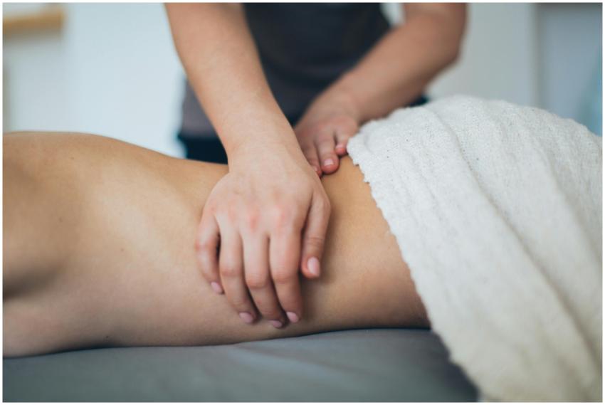 Close-up of a woman receiving a therapeutic massag