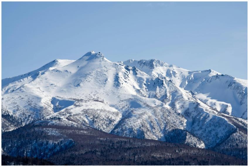Stunning view of snow-capped Asahi-Dake, the talle