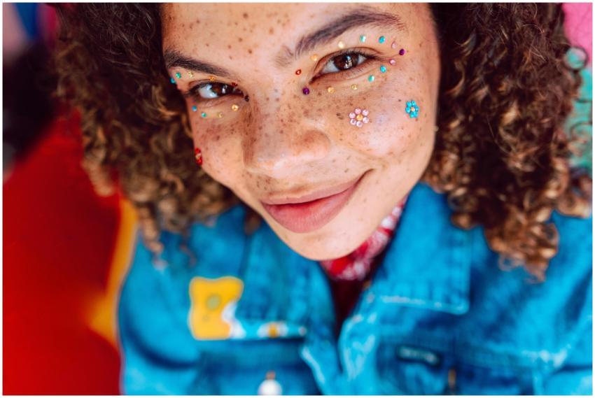 Vibrant portrait featuring a young person with cre