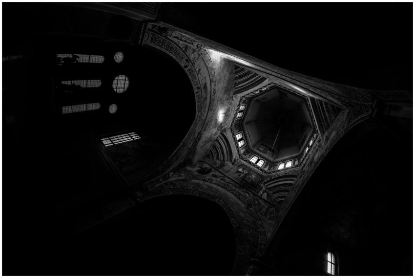 Intricate black and white architectural shot captu
