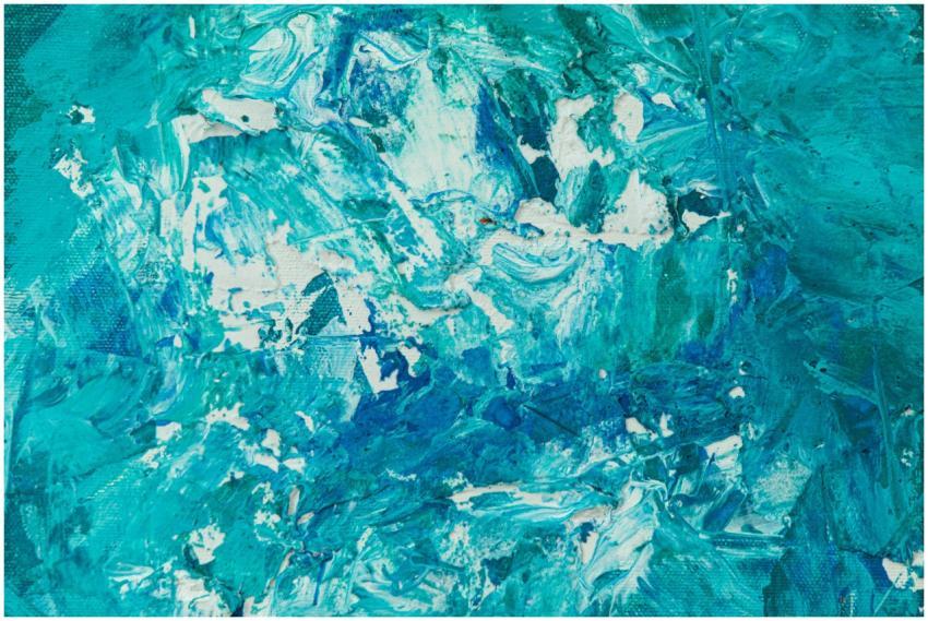 Explore the vibrant blues in this expressive abstr