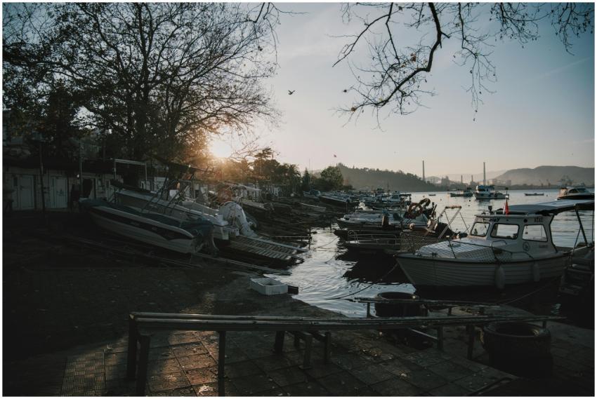 Scenic Sunset Over Marina