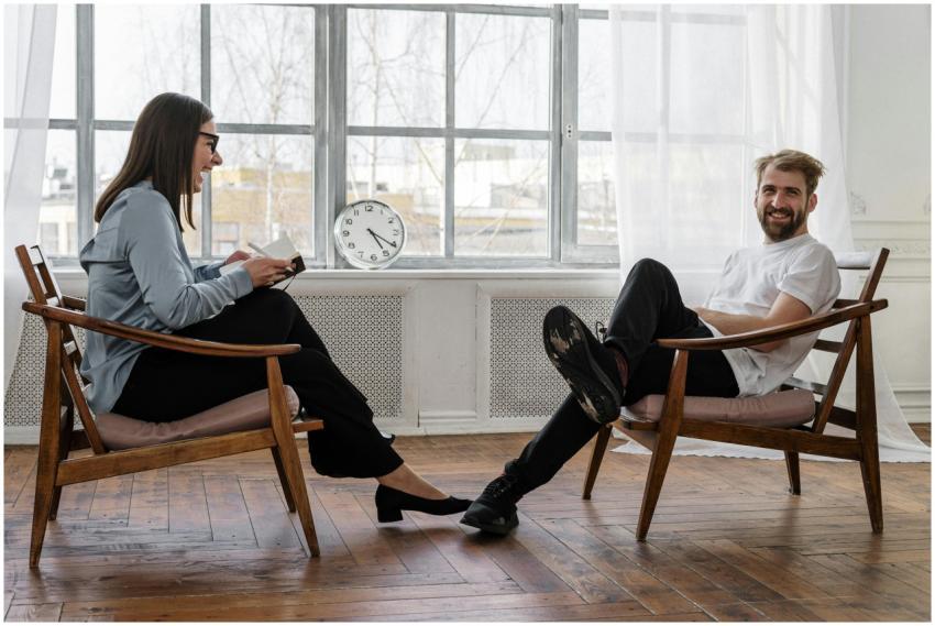 Counselor and client in a positive therapy session
