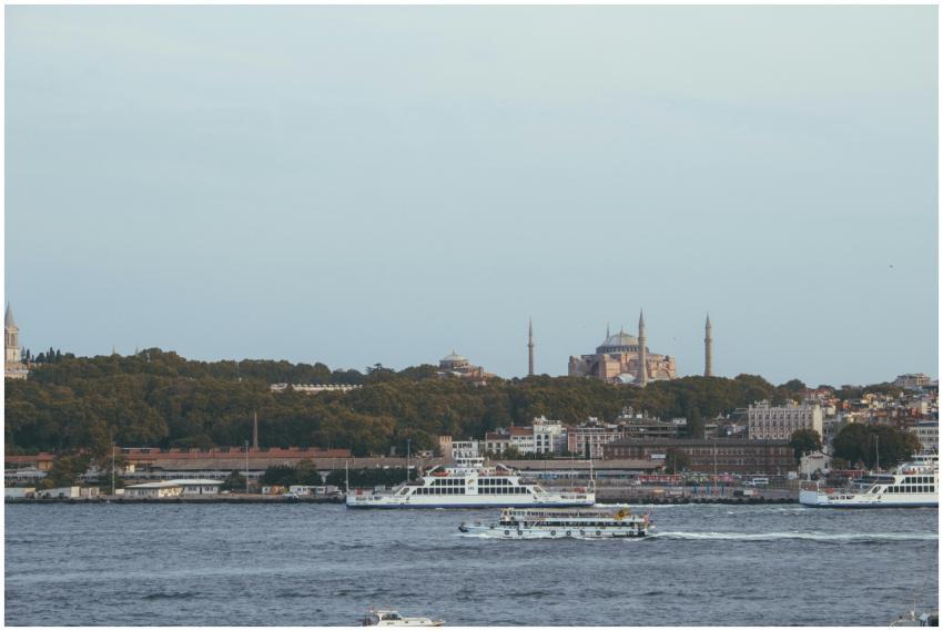 A scenic view of boats on the Bosphorus in Istanbu