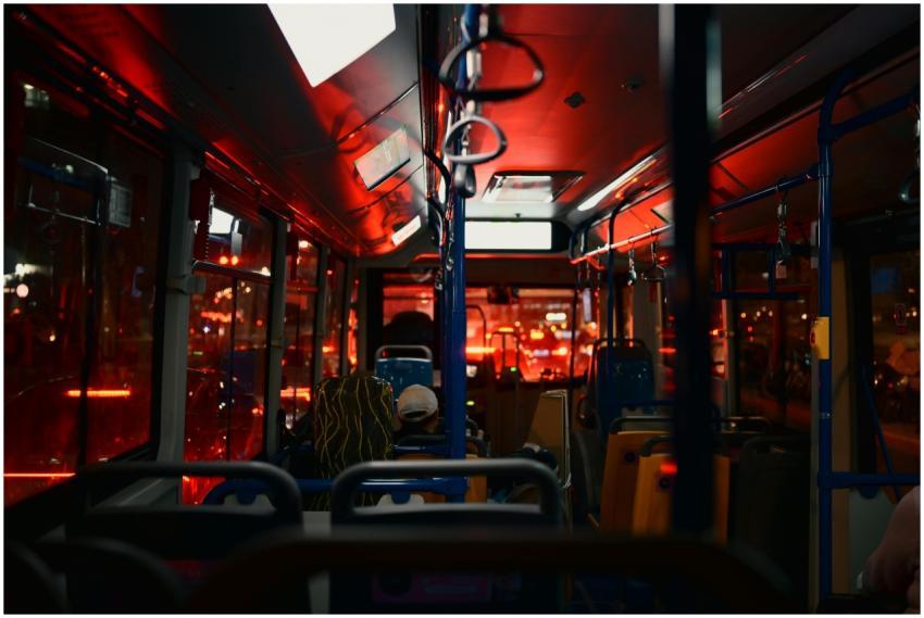 Interior Night City Bus