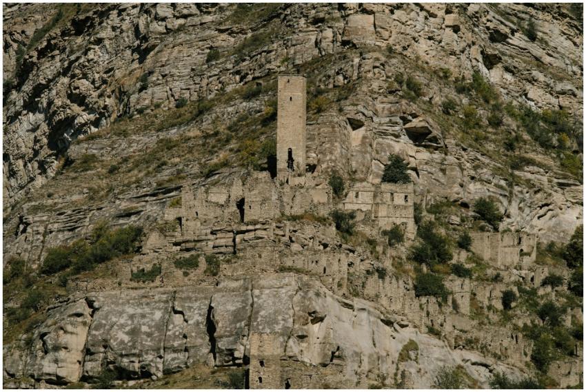 A captivating image of an ancient stone fortress b