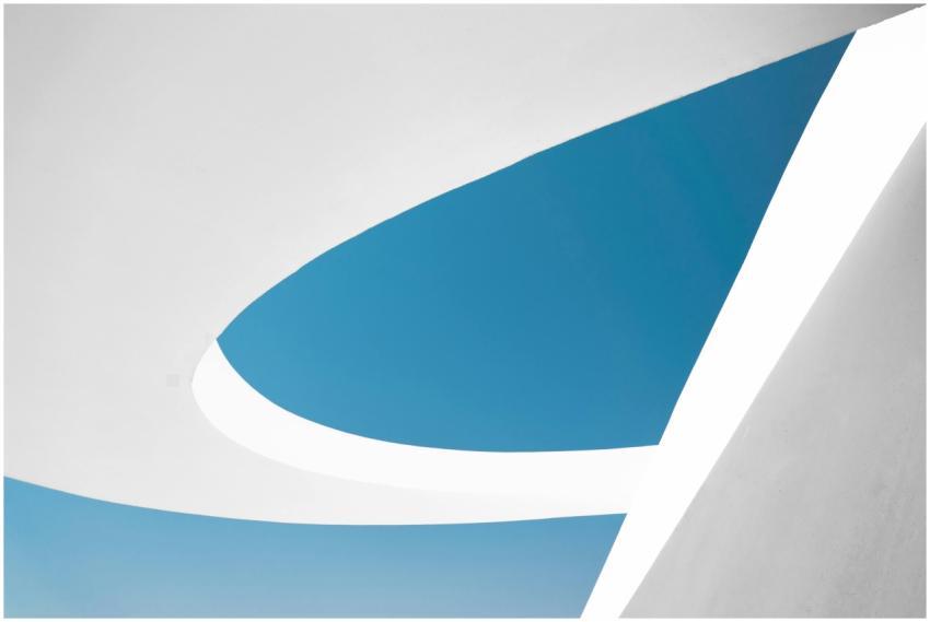 An abstract view of modern architecture against a