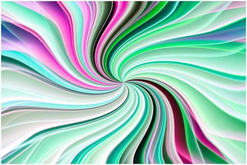 Dynamic abstract artwork featuring a swirling patt
