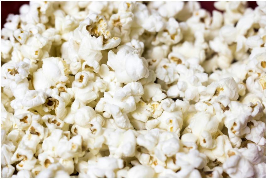 Delicious and fluffy popcorn kernels in a close-up