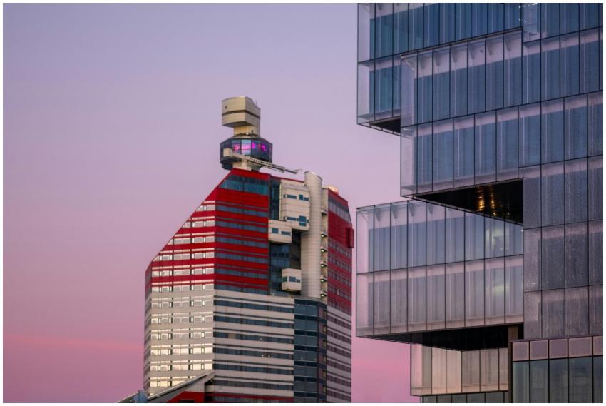 Striking modern architecture in Gothenburg under a