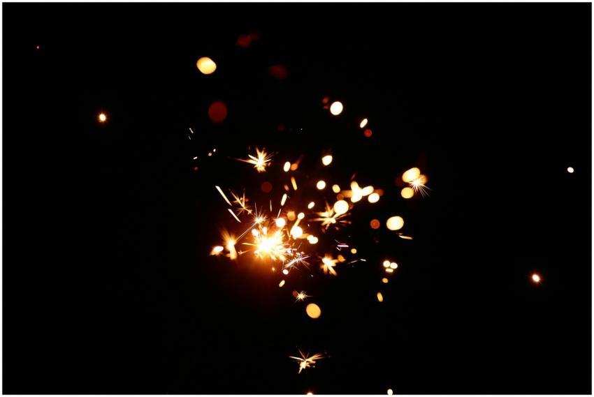 A dazzling display of golden fireworks against a d