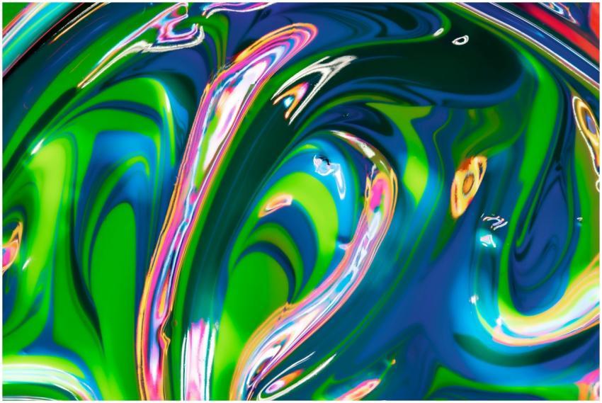 Colorful abstract art with swirling acrylic paints
