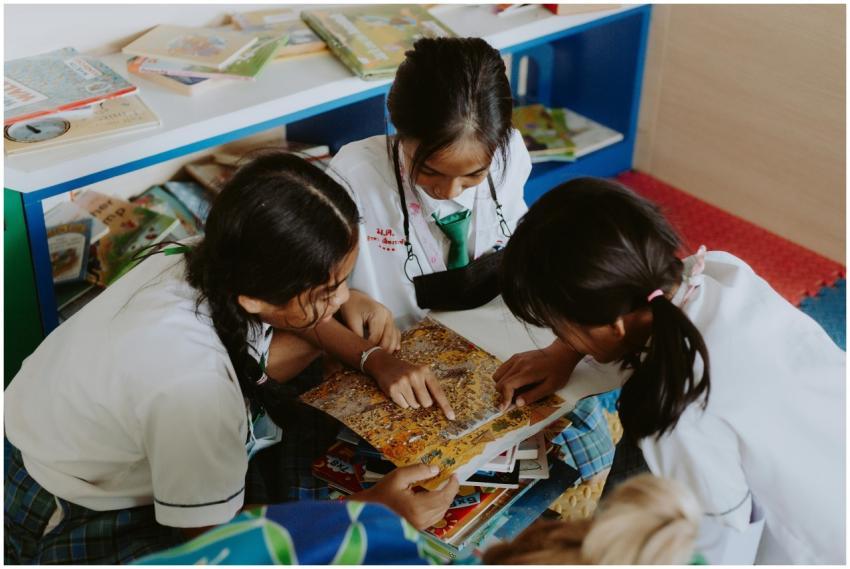 Group of children engaging in collaborative learni